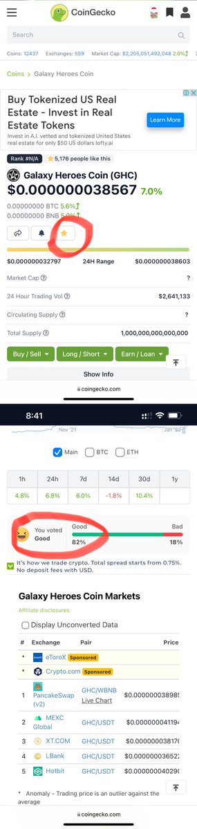 VT_BNB's tweet photo. #Airdrop 20 lucky ppl 50usdt #GalaxyHeroesCoin .

1. Vote for #GHC ✅
https://t.co/DAZIHQRcgb

2. ⭐ and Good 😃 ❤️(CG&amp;CMC)
https://t.co/uZEDvsKjct
https://t.co/KA58piHcj9

3.Join
https://t.co/sQjmDa6E5t

4. Retweet Pin &amp; ❤️ &amp; Follow
@GalaxyHeroesGHC 
@BrianSumner1987 
@www https://t.co/j7nCCzNpPr