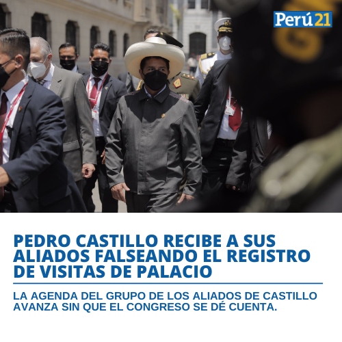 peru21noticias's tweet photo. 🔴El presidente Pedro Castillo mantiene una agenda paralela de actividades que se llevan en total secreto en Palacio de Gobierno. https://t.co/j3qn3YAdBB

Por: Oscar Quispe (@Oscarqugo) https://t.co/CHzZOeW3sj