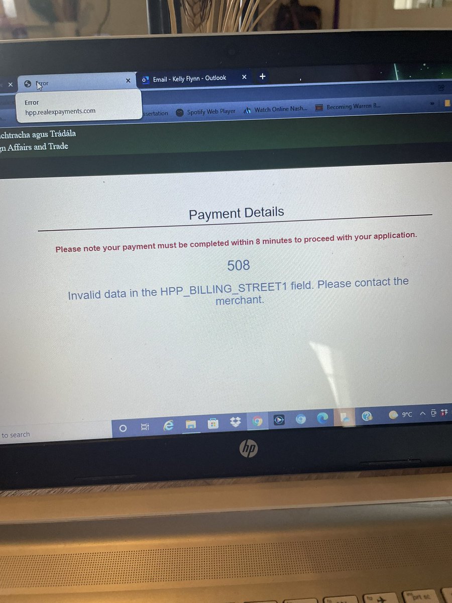 KellyWilson91's tweet photo. @PassportIRL online passport payment not working https://t.co/grVj0JQ36i