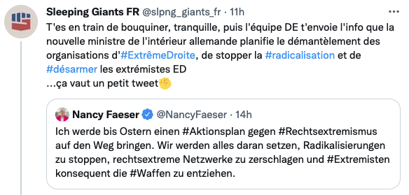 Hugodrid's tweet image. Aucun mouvmnt contre les groupes d'xtrm gauche, #blackblocks #Antifa qui polluent chaque mouvmnt citoyen comme ces enfants de @jeune_garde. Les jeunes d'aujourd'hui, à défaut d'avoir un véritable conflit à gérer, s'engagent corps et âme contre des chimères.... #StopSleepingGiants