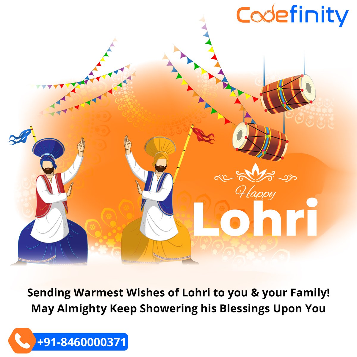 codefinity14's tweet image. May you get showered with abundance of happiness and glory. Best wishes to my friend. Happy Lohri to you.
Call 𝗖𝗼𝗱𝗲𝗙𝗶𝗻𝗶𝘁𝘆
☎ +91-9427710375
📍 210-C, Felix Complex B/H Iskon Heights, Nr Krunal Char Rasta, Gotri, Vadodara 390021
#Codefinity #JavaScript #Lohri #HappyLohri