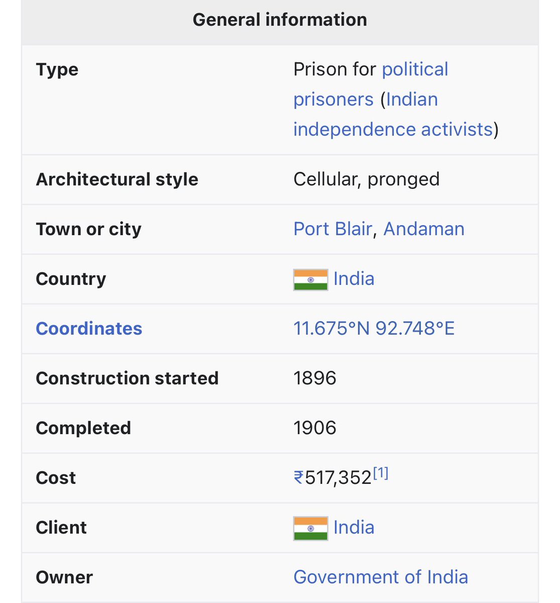 Hi @Javedakhtarjadu when you say your great great great grandfather died in Kala Pani, do you mean Kalapani, the village in Bhopal? Because the British started building the cellular jail in Andamans only in 1896, a full 32 years after your abbu ke abbu ke abbu ke abbu died!