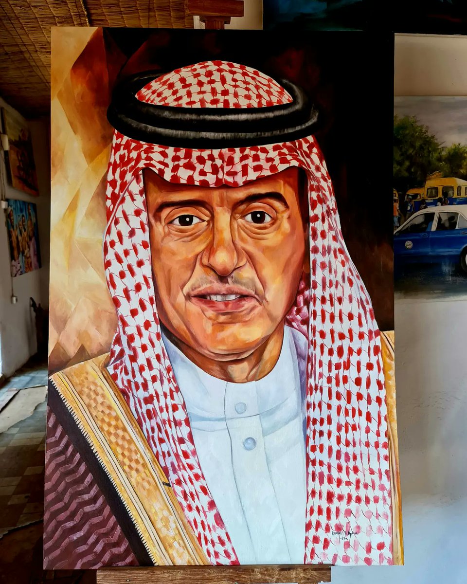 IsmaelHDjata's tweet photo. Today follows the painting of Adel al-Jubeir,  is a Saudi diplomat who is the former Saudi Minister of Foreign Affairs and the current Saudi Minister of State for Foreign Affairs. He is the second person not belonging to the House of Saud to hold the office... https://t.co/tHtGM6evHs