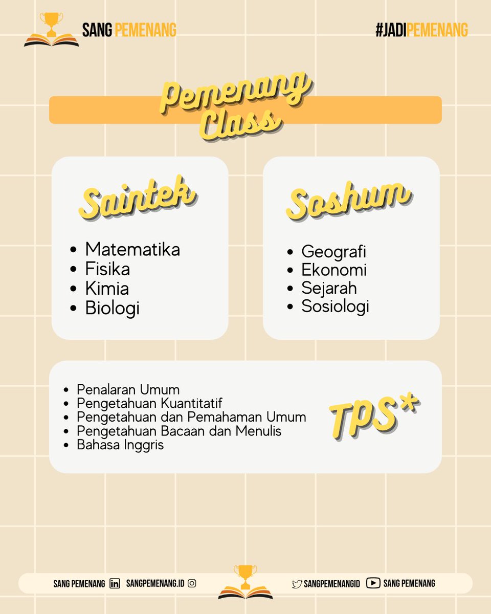 sangpemenangid's tweet image. 👩‍🏫 PEMENANG CLASS OPEN REGISTRATION 👨‍🏫

Halo Pemenang!🏆

Udah ga sabar untuk ikutan belajar di Pemenang Class? Sekarang pendaftarannya udah dibuka loh!🥳

Jadi, tunggu apalagi, langsung daftarin diri kamu di bit.ly/RegistrasiPeme…