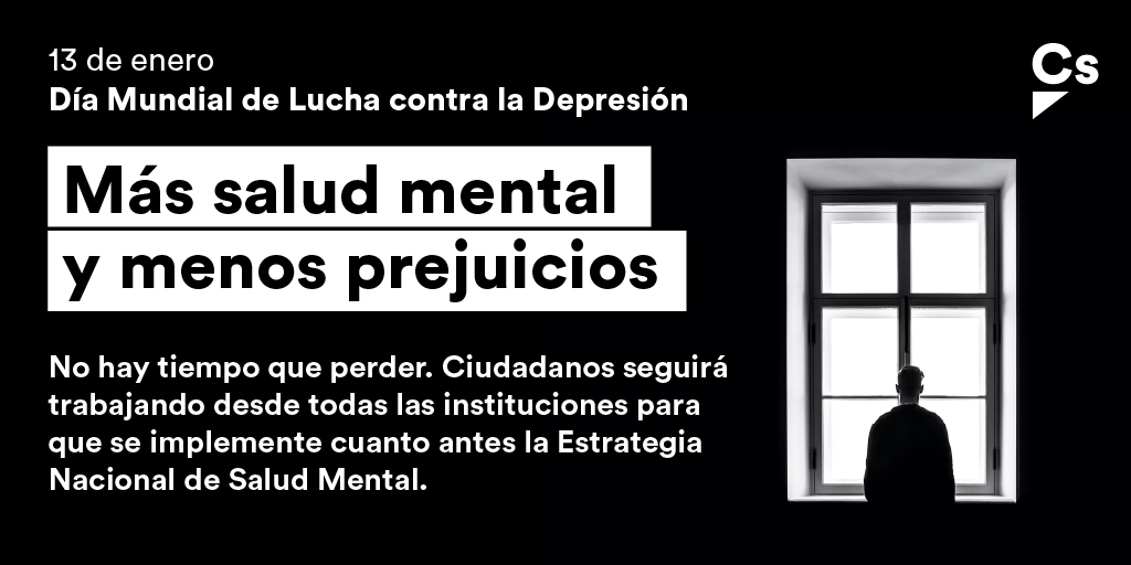 CsCantabria's tweet photo. 🧠 Hoy, en el Día Mundial de Lucha contra la Depresión, desde Cs insistimos en la necesidad de diseñar una Estrategia Nacional de Salud Mental.

😷Es una pandemia silenciosa que en #España se ha agravado tremendamente debido a la #COVID19

💪 ¡Hay que actuar ya! https://t.co/xN9KEMmwq0