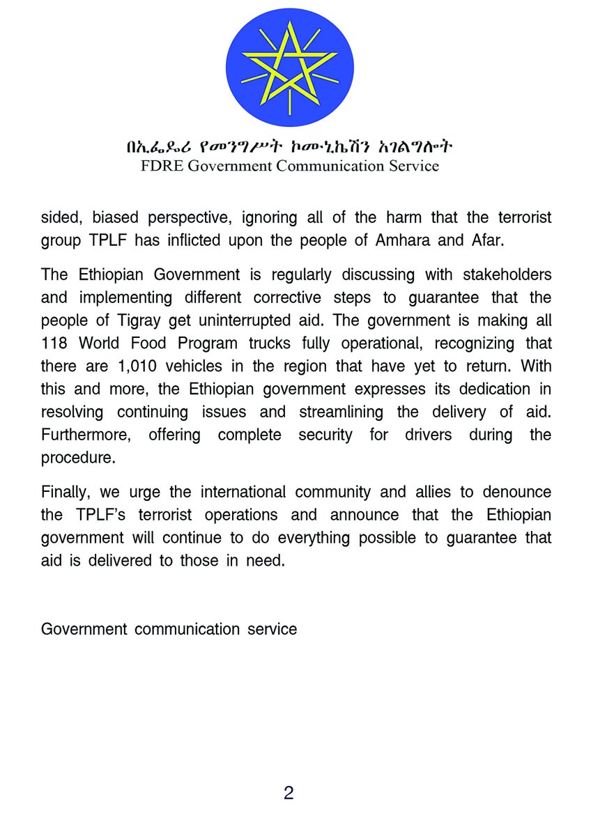 FdreService's tweet photo. While the terrorist group TPLF invaded the Amhara and Afar districts and looted hospitals, medical centers, schools, and universities, killing and raped civilians, international institutions such as the WHO remained mute.  
Government communication service https://t.co/CLmGgAxcmu