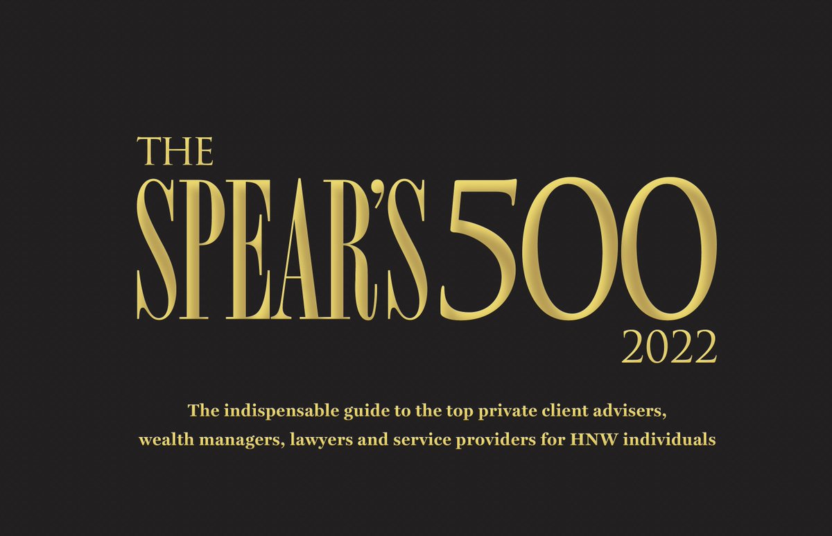 LCP_Ltd's tweet photo. I am delighted to be included in the 2022 edition of the Spear's 500 – @spearsmagazine's indispensable guide to the top private client advisers, wealth managers, lawyers and service providers for HNW individuals https://t.co/BjPoEJ7DkY