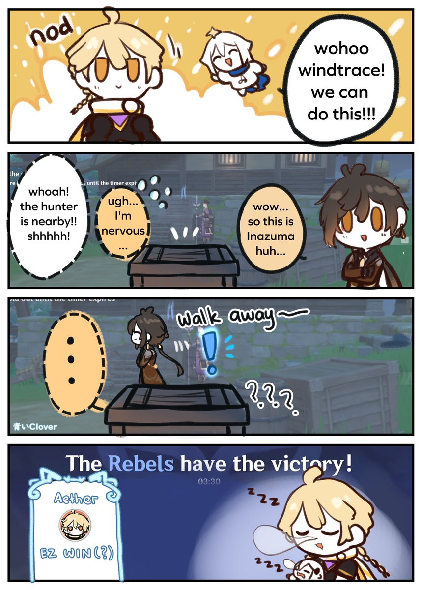 Today when I was doing my first windtrace, and the hunter just... walk away? hahaha XD I just stayed still in the entire 3min
#原神