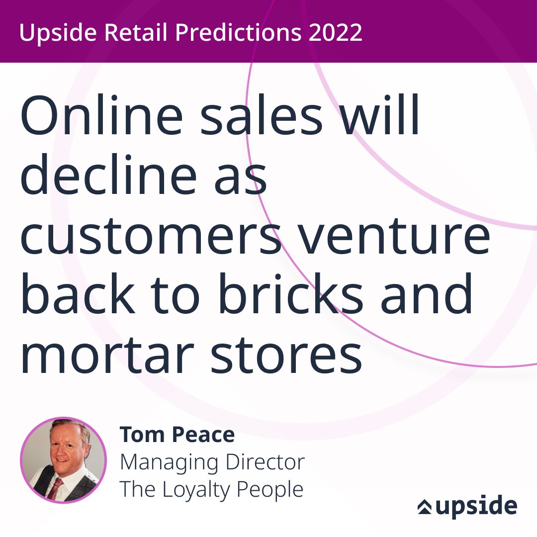 In 2022, we can expect to see a drop in online sales as customers go back to the high street. However bricks and mortar retail will never reach pre-pandemic levels. 

Read Tom’s prediction in our latest report, ‘Retail Predictions for 2022’.

hubs.li/Q011Mtds0