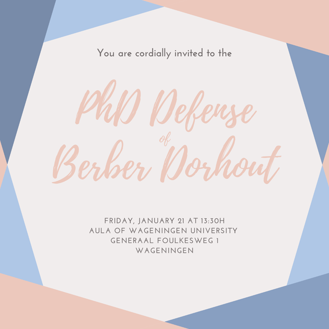 Berber Dorhout verdedigt 21-01-22 om 13:30 uur haar proefschrift (Improving muscle health later in life: the wider benefits of adapting lifestyle interventions) in Wageningen. Gefeliciteerd Berber! De #promotie is alleen via een livestream te volgen. lnkd.in/eDN9VMx