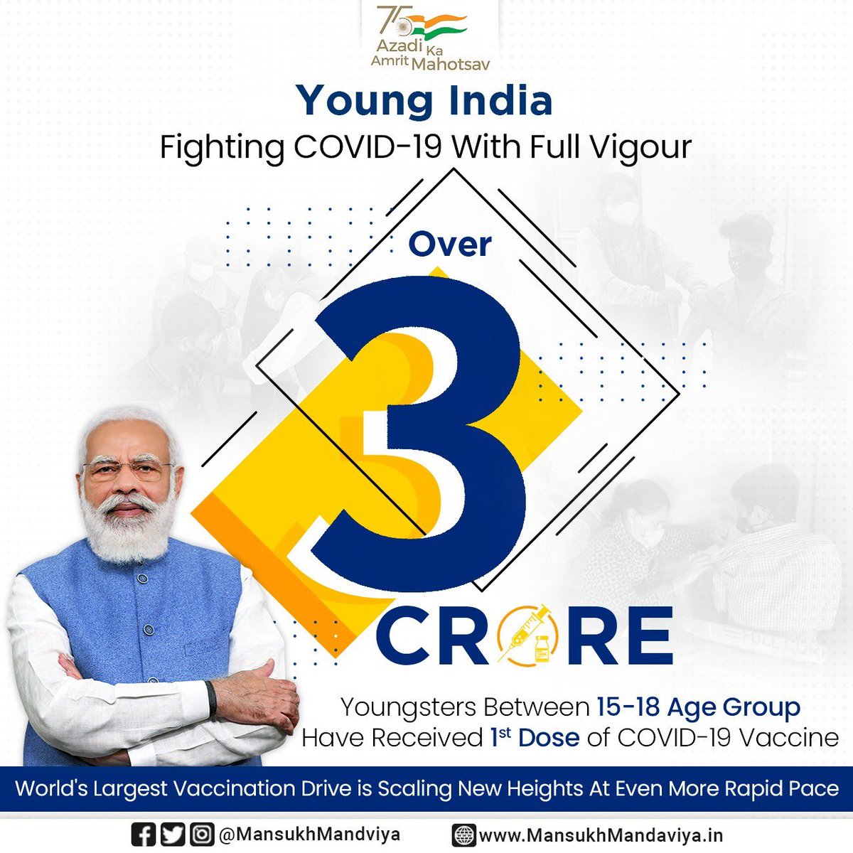 SutapaGuptaBJP's tweet photo. #SabkoVaccineMuftVaccine 
"World's Largest Vaccination Drive is Scaling New Heights at even more Rapid Pace"

Over 3 crore Youngsters of Age Group 15 - 18 have received their first dose of Covid 19 Vaccine
@BJP4Bengal 
@BJPMahilaMorcha 
@narendramodi https://t.co/U4hfYqdrjb