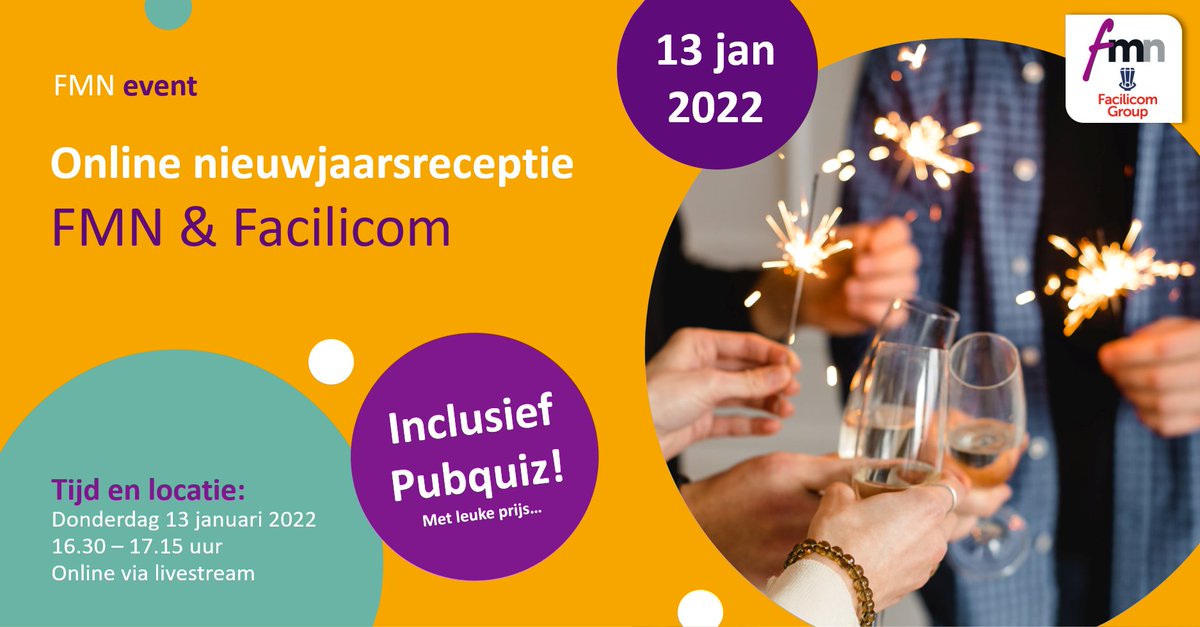 Vanmiddag vindt de digitale nieuwjaarsreceptie van FMN en Facilicom plaats! Kijk mee via de link. Naast een vooruitblik op 2022 gaan we ook in gesprek met de nieuwe CEO van Facilicom; Eric Otto. We maken de twee winnaars bekend van de FMN Student Awards 

us02web.zoom.us/j/8680655513?p…