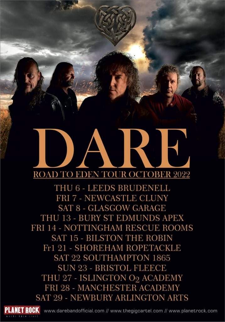 daretheband's tweet photo. Dare are very excited to announce the brand new album and UK Tour ' Road To Eden' Tickets now available @PlanetRockRadio https://t.co/GK8qj5i4jM