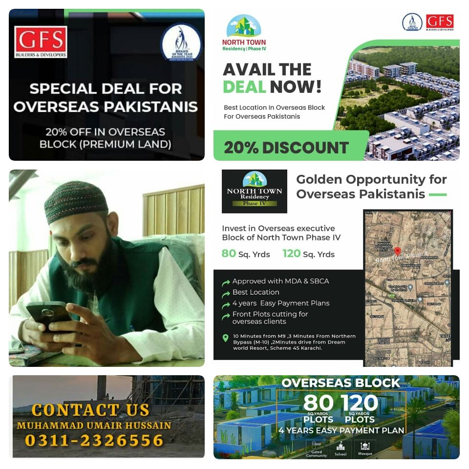 Muhamma29617332's tweet photo. After getting positive feedback and satisfaction from our residents of North Town Residency Phase 1, 2, and 3, GFS International has launched North Town Residency Phase 4.

NTR Phase 4 special “overseas block” has 80 and 120 sq. yards 

For more information:
+92 311-2326556
#gfs https://t.co/szqxz9nZyq