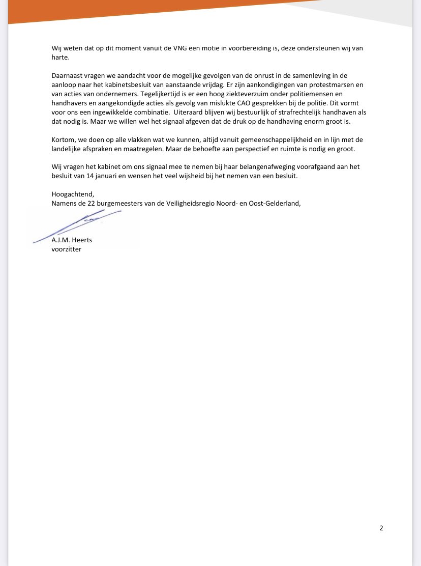 Als burgemeester van Berkelland heb ik samen met mijn collega’s van de Veiligheidsregio een duidelijk signaal afgegeven over de huidige aanpak van de corona-maatregelen.