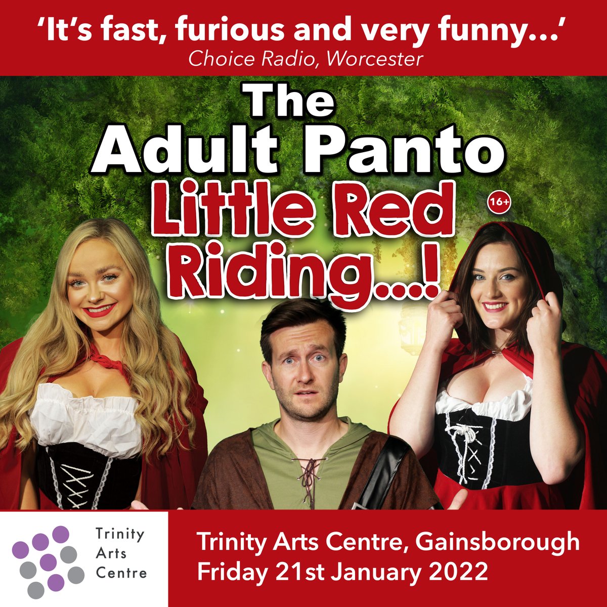 Market Theatre Adult Panto & Touring Company (@markettheatreco) on Twitter photo Friday 21st January 2022 we return to <a href="/TrinityArtsGain/">Trinity Arts Centre</a> with our ADULT PANTO - LITTLE RED RIDING...! Come join us for an #adultpanto with a difference. Fast-paced farcical absurdity & plenty of innuendo! Book here - west-lindsey.gov.uk/trinity-arts-c… Friday 21st January 2022 we return to <a href="/TrinityArtsGain/">Trinity Arts Centre</a> with our ADULT PANTO - LITTLE RED RIDING...! Come join us for an #adultpanto with a difference. Fast-paced farcical absurdity & plenty of innuendo! Book here - west-lindsey.gov.uk/trinity-arts-c…