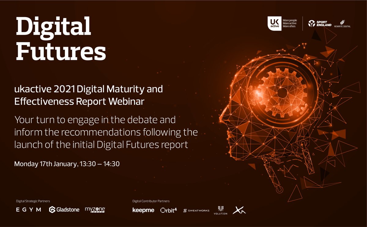 On Monday 17th January, ukactive will be holding a debate to discuss the Digital Futures report findings and its recommendations, facilitated by the Digital Futures Strategic Partner Group.

Please register for the webinar using the link below: ukactive.zoom.us/webinar/regist…