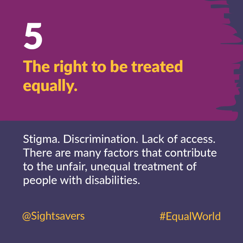 Sightsavers_Pol's tweet photo. Does any of this surprise you? 😮 

Here are five rights that many people with #disabilities are still denied in 2022.

#ActionsSpeakLouder #GDS2022 #EqualWorld