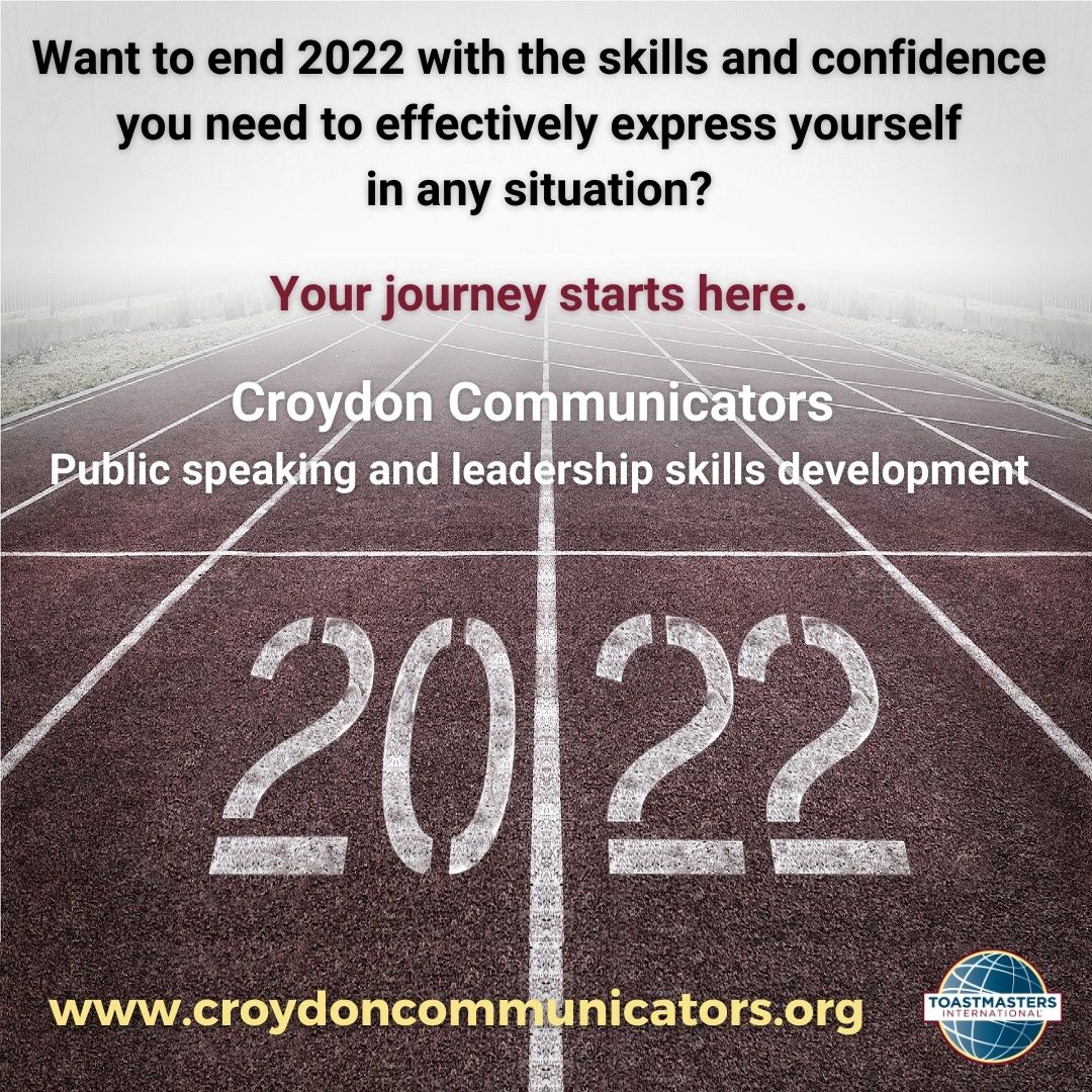 Croydon Communicators (@croydontoast) on Twitter photo ๐๐๐ฏ๐๐ฅ๐จ๐ฉ ๐ฉ๐ฎ๐๐ฅ๐ข๐ ๐ฌ๐ฉ๐๐๐ค๐ข๐ง๐ ๐๐จ๐ง๐๐ข๐๐๐ง๐๐ ๐ญ๐ก๐ข๐ฌ ๐ฒ๐๐๐ซ!
Our first meeting of 2022 is tonight and will be online, register for details!
Date: Thursday 13th January 2022 7pm
Registration: us02web.zoom.us/meeting/registโฆ
#Croydon #Toastmasters ๐๐๐ฏ๐๐ฅ๐จ๐ฉ ๐ฉ๐ฎ๐๐ฅ๐ข๐ ๐ฌ๐ฉ๐๐๐ค๐ข๐ง๐ ๐๐จ๐ง๐๐ข๐๐๐ง๐๐ ๐ญ๐ก๐ข๐ฌ ๐ฒ๐๐๐ซ!
Our first meeting of 2022 is tonight and will be online, register for details!
Date: Thursday 13th January 2022 7pm
Registration: us02web.zoom.us/meeting/registโฆ
#Croydon #Toastmasters