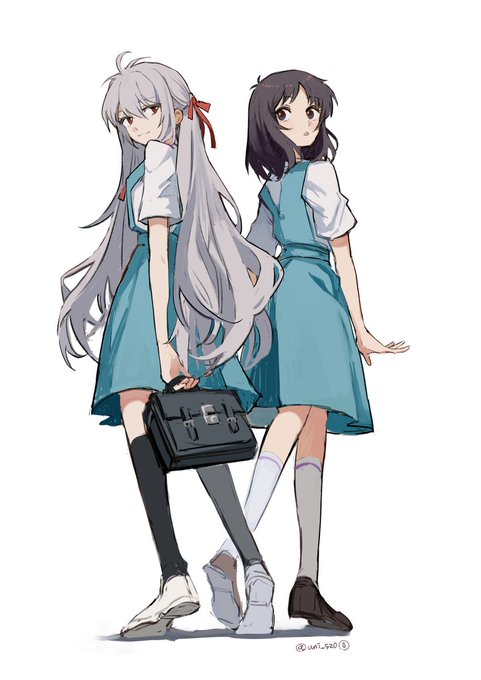 「2人の女性 学生服」のTwitter画像/イラスト(人気順)