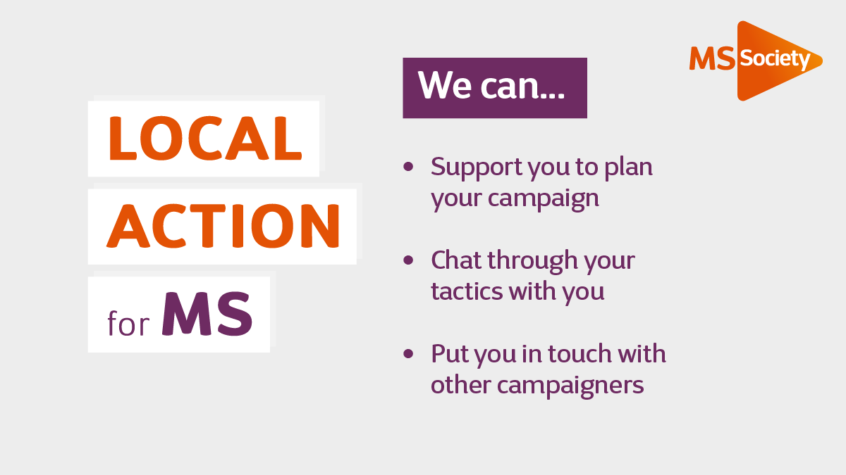 mssocietyuk's tweet photo. This year, we want to do more to help you to campaign in your local area on the issues that matter to you.
Our #LocalActionForMS programme can support you with this – you can make a difference, and we can support you to do that. (1/2) https://t.co/BboX0d4Iy3