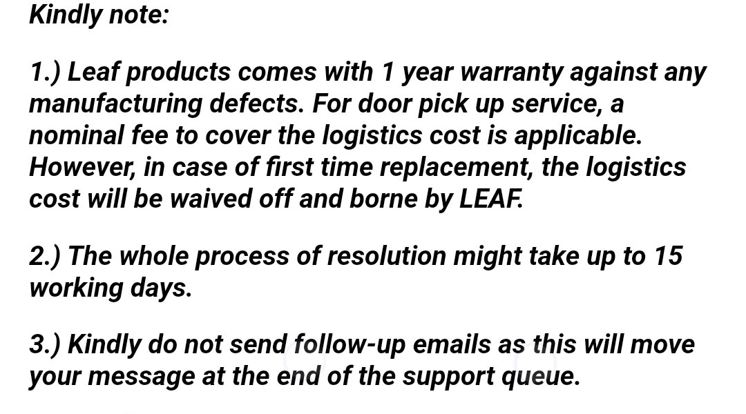 ravi14feb's tweet photo. @leafstudioscare You guys are making your own rule ?? #shameonyou #bycottleafproducts 
Why will u charge for logistics pick-up??? https://t.co/W7B8Sx3NKN