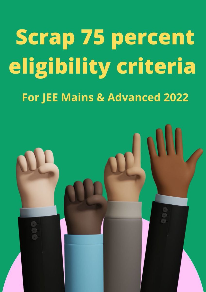 NUSA_NEETUG's tweet photo. 👉Last year along with CBSE more than 20 states cancelled their board exams.

👉Covid has badly affected the result of lakhs of students. 

Request the Authorities to #Scrap75percentforJee2022 

@iitbombay @IITKgp @iitmadras @iitdelhi @ramgopal_rao https://t.co/JssTFzp59E