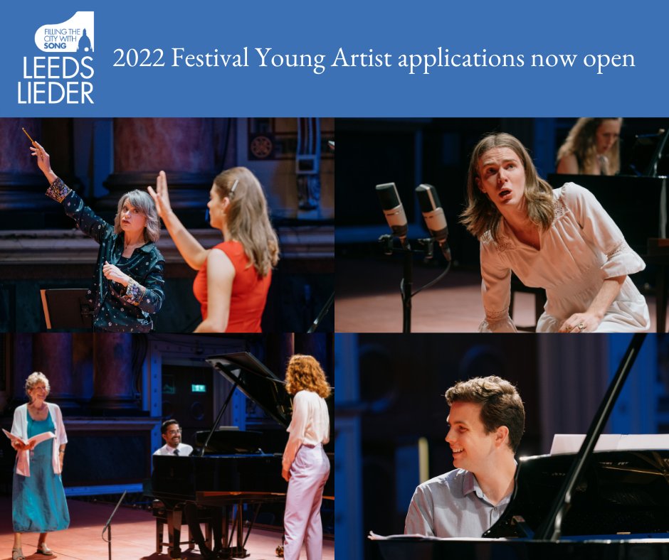 Leeds_Song's tweet photo. 2022 Festival Young Artists 🎶
➡️ Applications now open
📅 Deadline 1 Feb
▶️ https://t.co/blNaWFHCx7
Our Young Artists will have the opportunity to work with #AnnMurray, #DorotheaRoschmann, #GrahamJohnson and #JoanRodgers at this year's Festival @Opera_North @Howard_Assembly https://t.co/NphWMiNNlv