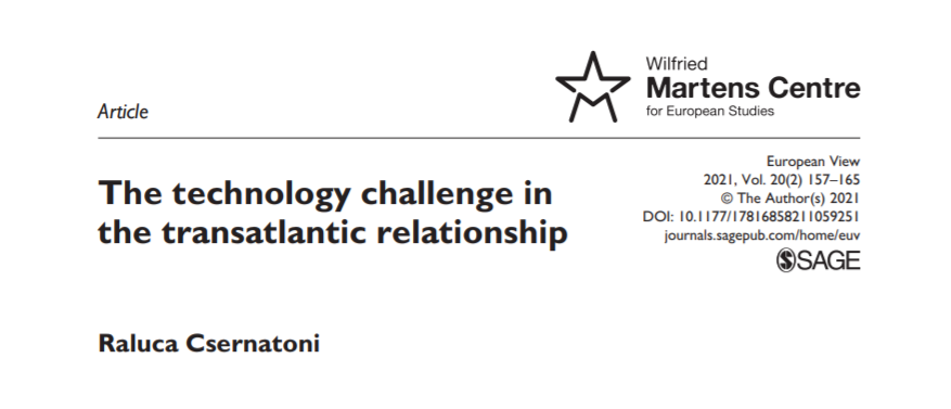 MartensCentre's tweet photo. 🇪🇺👀#EuropeanView: 'The technology challenge in the transatlantic relationship' by @RCsernatoni 👉https://t.co/f1LOuXToIV "Technological #innovation has impacted key areas of the #transatlantic partnership, presenting both opportunities and challenges for #EU – #US relations." https://t.co/DgqLSww0Mi