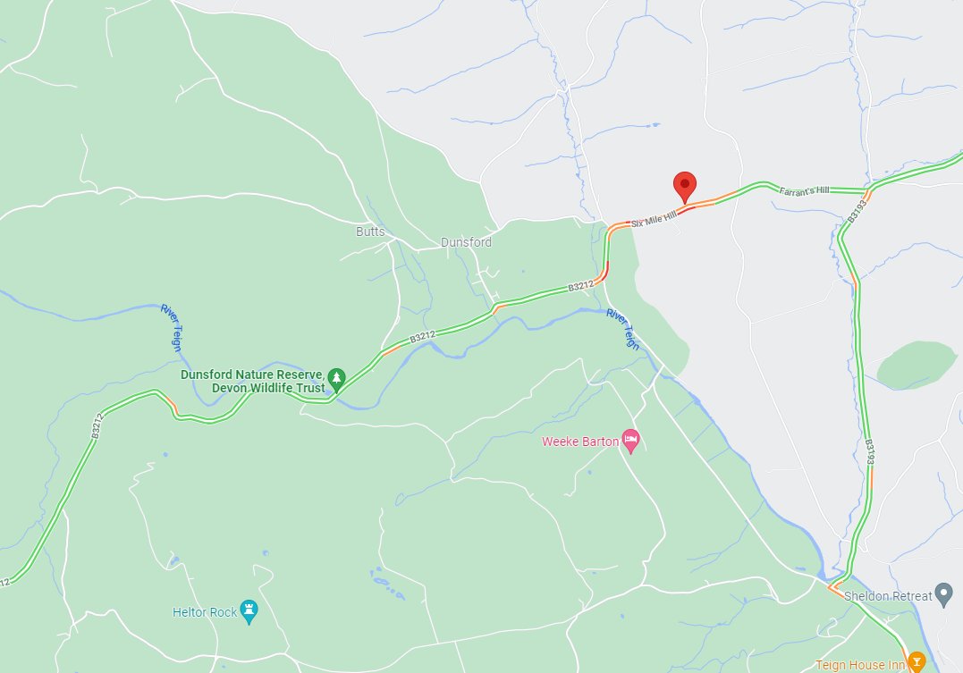 Ongoing Police incident on the B3212 at Six Mile Hill. Please avoid the area if possible and expect delays. Road surface temperatures remain below freezing in the vicinity please be aware of ice on the road. BW <a href="/BBCTravelSW/">BBC Travel SouthWest</a> <a href="/DevonCC/">Devon County Council</a> <a href="/StagecoachSW/">Stagecoach SouthWest</a>