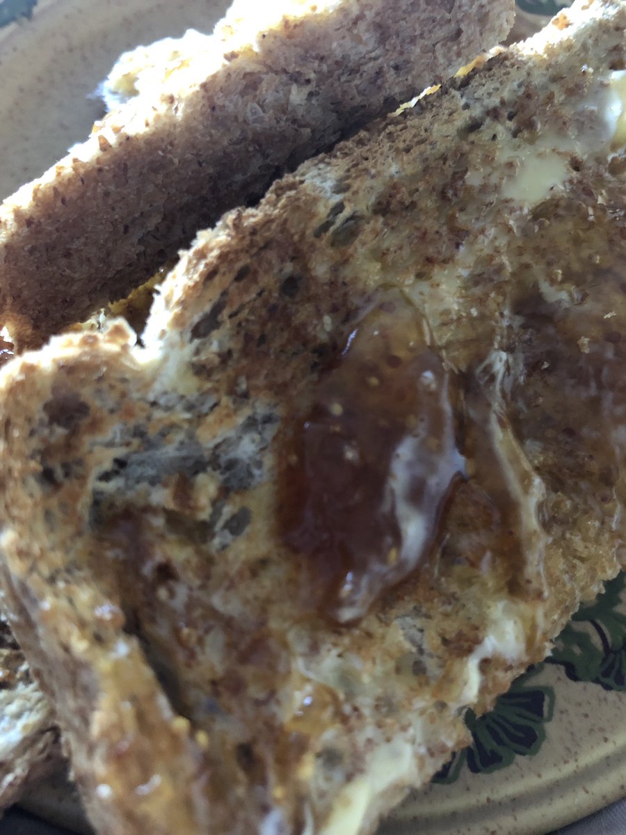 Toast with Fig Jam just landed right way up! What are the chances?? Also followed three second rule…. Mmmm #threesecondrule #figjam #lotteryticket