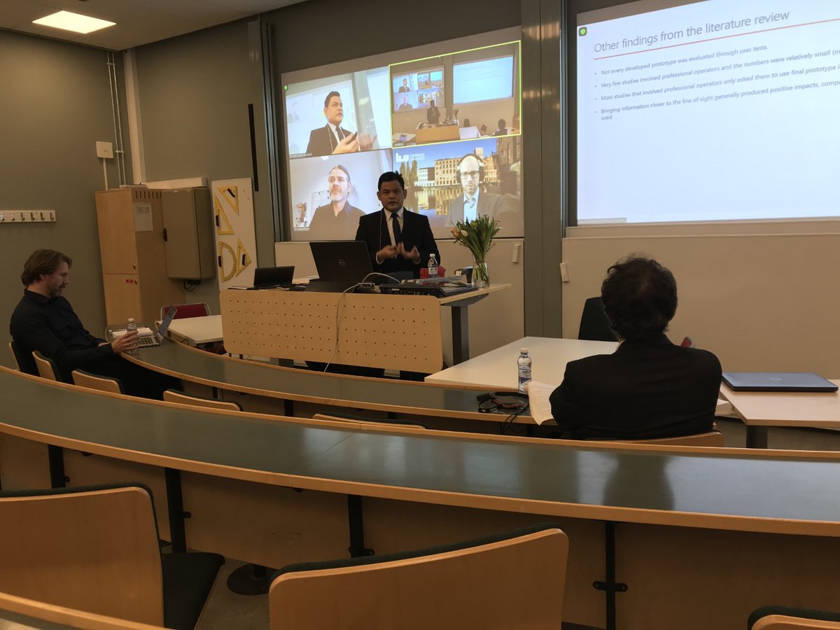 ImmerSafe's tweet photo. Yesterday, Taufik Akbar Sitompul from Mälardalen University successfully defended his Doctoral thesis titled "Information Visualization Using Transparent Displays in Mobile Cranes and Excavators".
We wish him the best and good luck with his new job! https://t.co/KIA8AHcrkL