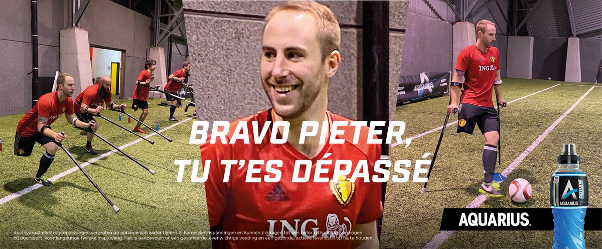 Bravo Pieter pour avoir remporté le Comeback de l'année, sponsorisé par Aquarius. 👏 Pieter a fait son retour sportif en 2021 comme milieu de terrain avec les Red Flamingos, l'équipe nationale belge des footballeurs amputés. Plus d'info : fr.coca-cola.be/nos-marques-et…