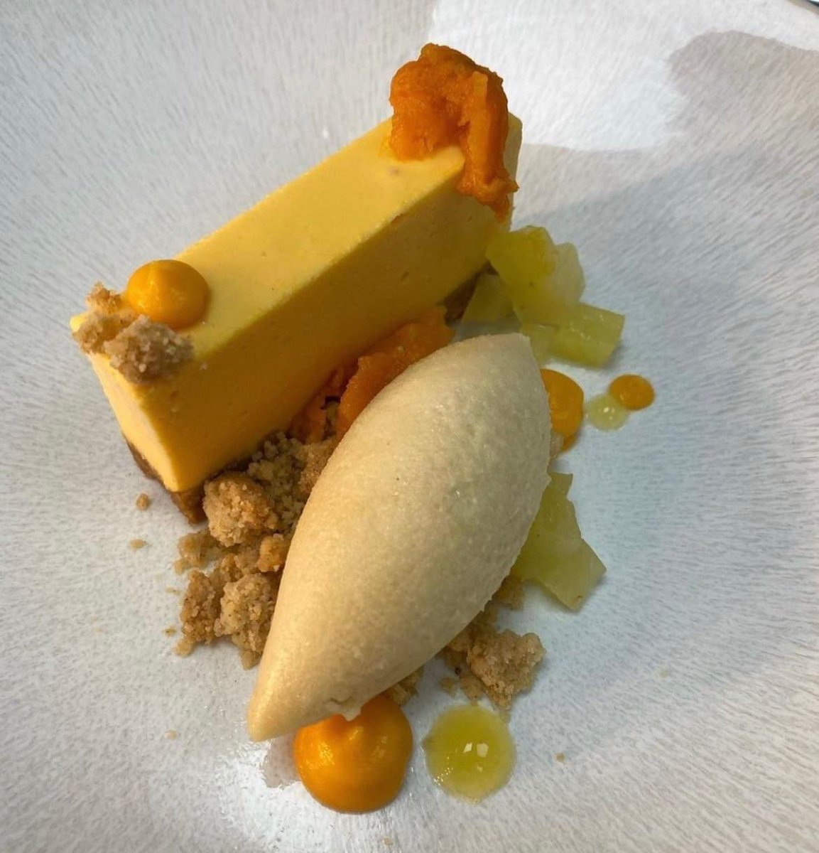 Sweet potato cheesecake/ pineapple/ chai from our January menu!

Photo credit: chefinink.