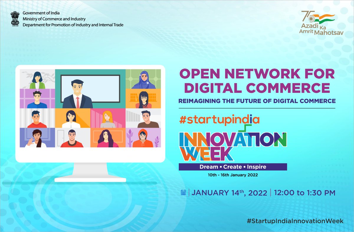 startupindia's tweet image. Know what the future will be like with ONDC, as it gets launched, at #StartupIndiaInnovationWeek. Register&amp;gt;&amp;gt;startupindiainnovationweek.in