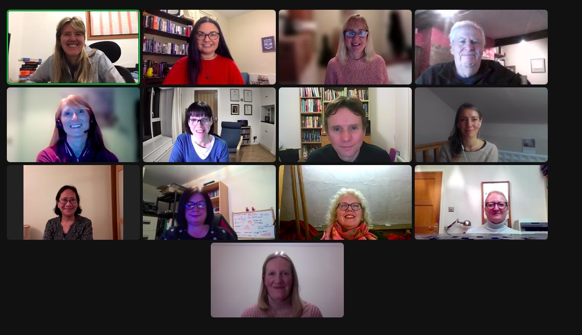 ManchesterSfEP's tweet photo. Great meeting yesterday with @KarenProofread @jammy_janet @GHughesEd @lisadecaux @Loulou_973 @alisonproofread @laura_ripper @TwiggChristine @ClareLBlack and others. Thank you to @literarylaura for taking the screenshot. Good discussion of burnout and how to avoid it. https://t.co/ythN9vDRKt