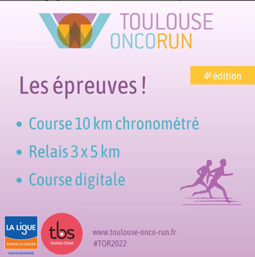 tbs_education's tweet photo. La #ToulouseOncoRun c'est un événement caritatif et sportif co-organisé par nos étudiants et @Liguevscancer31 en soutien à la Recherche médicale 👨‍🔬🎗

Dimanche 6 février, venez courir en solo ou en équipe de relais ! 👟😉
➡ https://t.co/6qFCmmCX21

#TOR22 #TOR #Toulouse #Running https://t.co/SZ8gAiGxBP