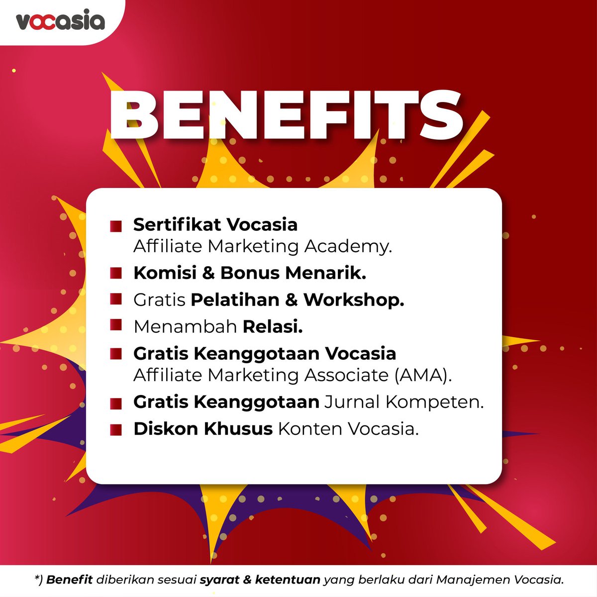 cigsaftrsun's tweet photo. Ayo ikuti👋🏻

AFFILIATE MARKETING ACADEMY BY VOCASIA

Banyak sekali benefit yang didapatkan, yuk buruan daftar ya!🎊 https://t.co/Uk5MmNJ1tL