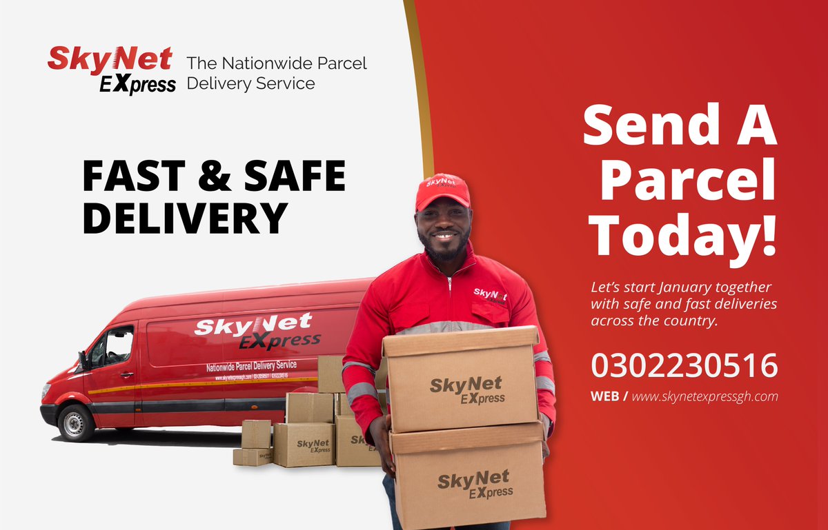 skynetexpressgh's tweet photo. Enjoy fast and safe deliveries across the Country with SkyNet Express. Send a parcel today! Call 0302230516 or you can visit https://t.co/EnXSOy1LSy to learn more. #SkynetExpress #Ghana #Deliveries #January2022 https://t.co/wveP3kxYWx