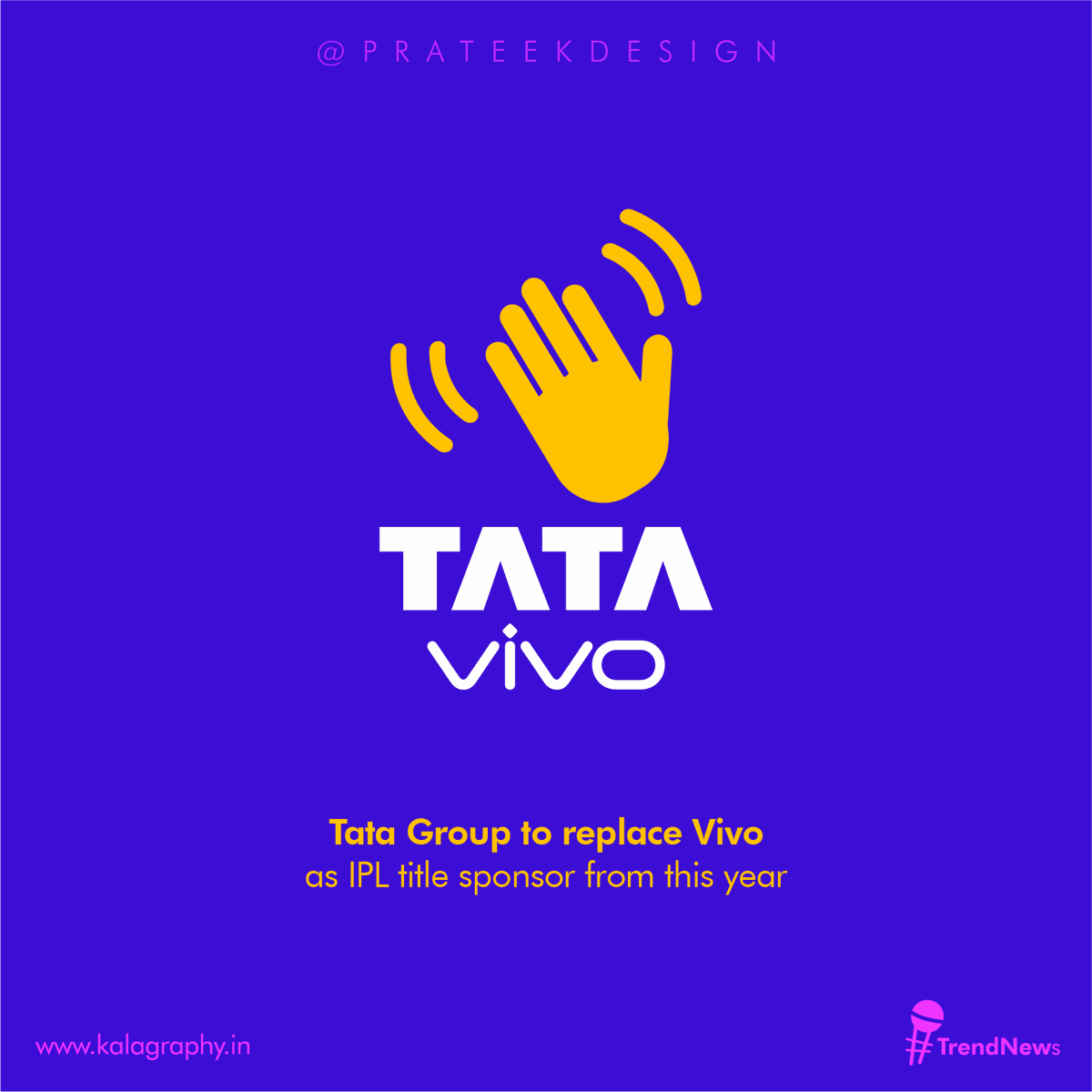 DesignPrateek's tweet photo. Tata 🙏 Vivo
.
.
#instadaily #prateekdesign #kalagraphy #ipl #tata #vivo #graphicdesign #logodesigner #creativity #reelsinstagram https://t.co/83reEKs381