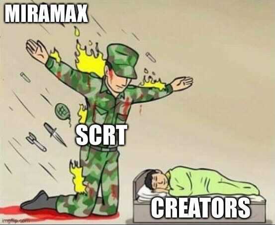 GuyZys's tweet photo. ELI5 of the @Miramax @TarantinoNFTs @SecretNetwork Saga https://t.co/ve7TBTe051