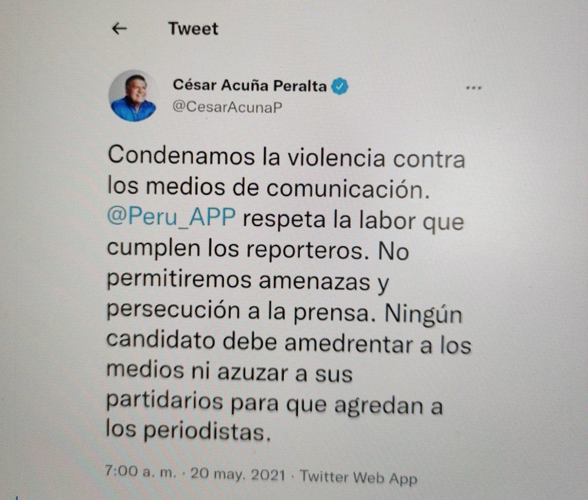 Gunther_29's tweet photo. "No permitiremos amenazas y persecución a la prensa". #PlataComoCancha 🙊 https://t.co/YINRvfU8Y6