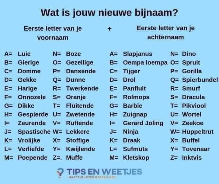 MRS141971's tweet photo. En? Wat is jouw bijnaam?
#bijnaam https://t.co/Mjby75BtKW