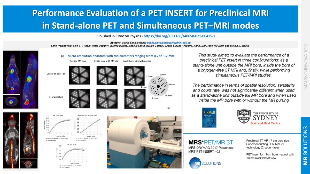 MR SOLUTIONS GROUP (@mrsolutionsuk) on Twitter photo Performance Evaluation of MR Solutions PET INSERT for Preclinical MRI in Stand‐alone PET and Simultaneous PET–MRI modes. Congratulations to gaelle emvalomenos, Steven Meikle, Sofie Trajanovska, Binh Pham, Marie-Claude Gregoire, Nana Sunn, ejnmmiphys.springeropen.com/articles/10.11… Performance Evaluation of MR Solutions PET INSERT for Preclinical MRI in Stand‐alone PET and Simultaneous PET–MRI modes. Congratulations to gaelle emvalomenos, Steven Meikle, Sofie Trajanovska, Binh Pham, Marie-Claude Gregoire, Nana Sunn, ejnmmiphys.springeropen.com/articles/10.11…