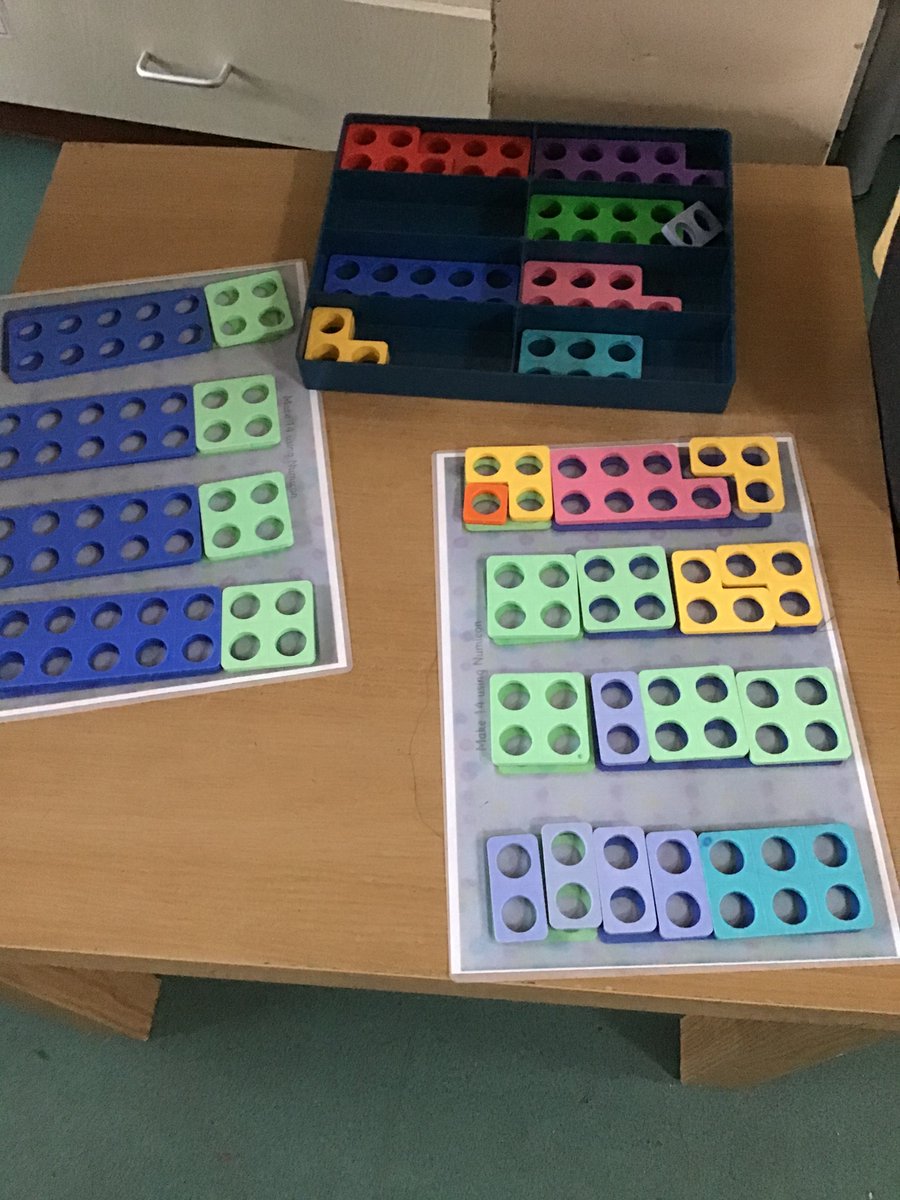 Our number of the week is 14. We have been exploring lots of different ways to make 14.