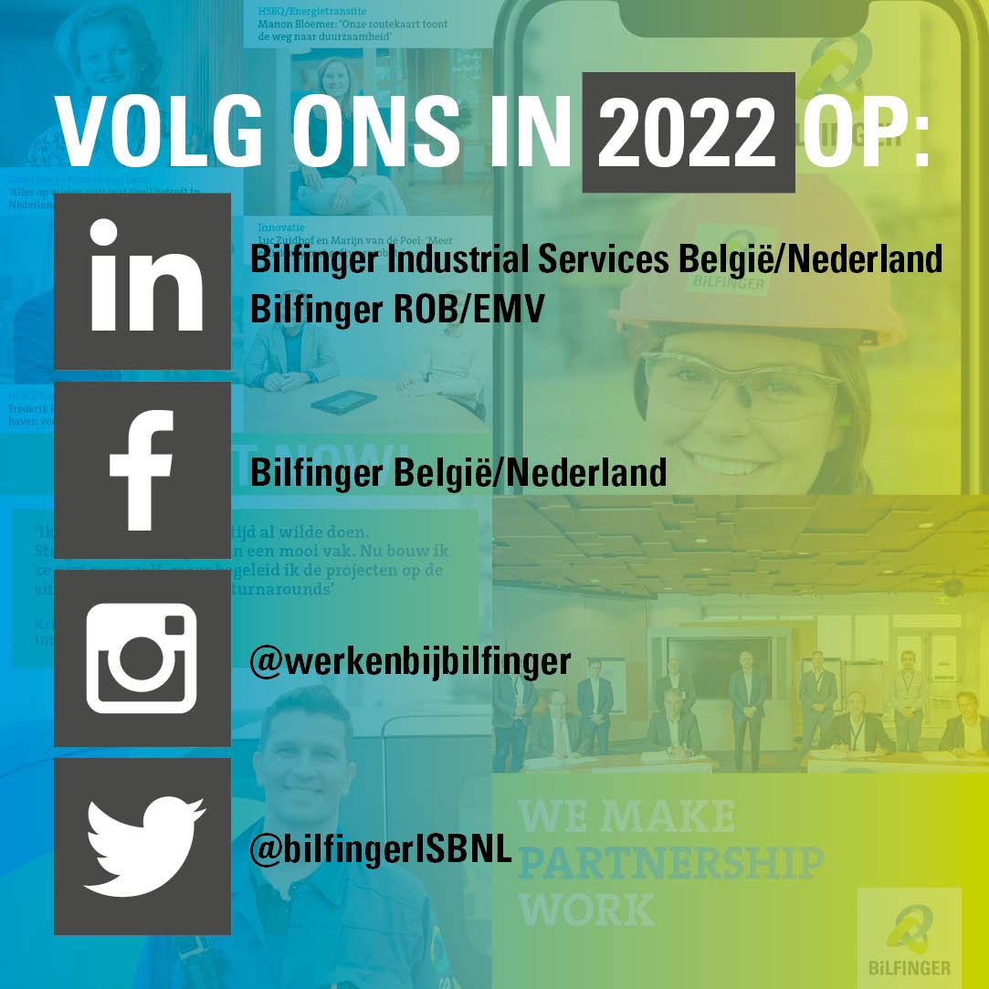 Wil jij ook in 2022 op de hoogte blijven van verhalen van onze collega’s, nieuws over projecten, interessante artikelen uit ons magazine, #vacatures en andere updates?  Volg ons dan op al onze social media kanalen!