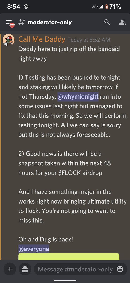 QU4Xnft's tweet photo. Testing has been pushed to tonight and staking will likely be tomorrow if not Thursdays. Devs ran into a minor issue last night but managed to fix that this morning. Running a snapshot in the next 48 hours. May want to delist. Also something huge in the works. Sneak peak soon... https://t.co/gT7ZVWzNOZ