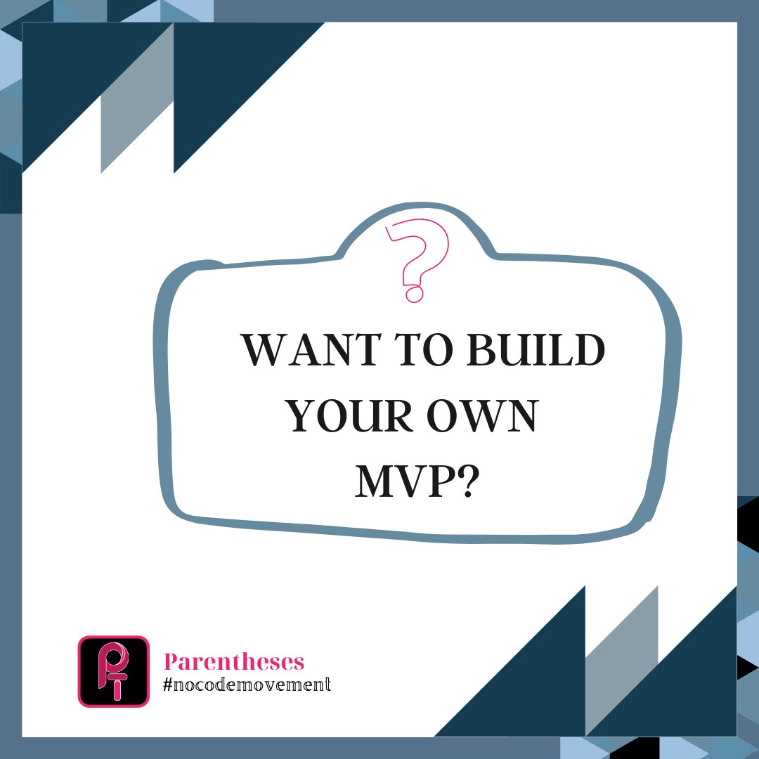 parentheseslabs's tweet photo. Building your own mvp is no more complicated.
Swipe left and find out how!
#nocode #nocodelowcode #startups #digital #digitalsolutionprovider #MVP https://t.co/7HTqAB6pRq