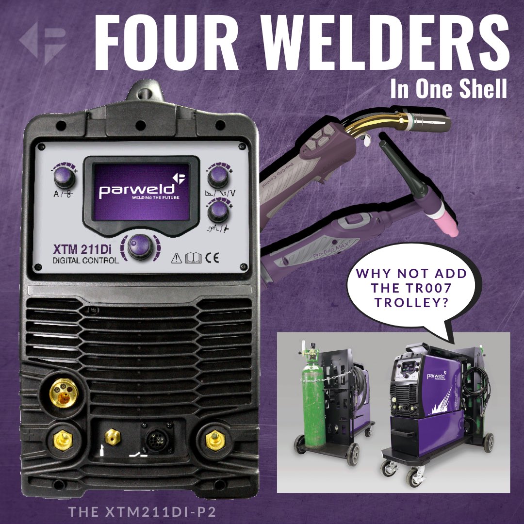 Parweldltd's tweet photo. Why not get the machine that offers all processed in one unit… MIG, AC TIG, DC TIG &amp; MMA ✅

#Parweld #HighFrequency #TIG #MIG #StickWelder #MMA #MultiProcess #Welder https://t.co/o17iNu81gV
