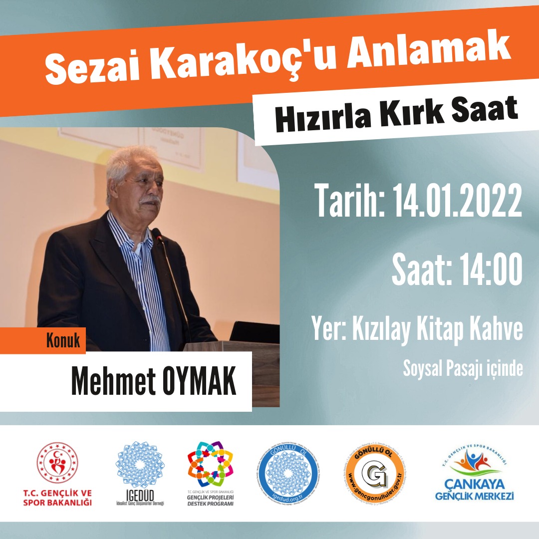 GSB_CankayaGM's tweet photo. İdealist Genç Düşünürler Derneği  ve Bakanlığımızın Paydaş yürüttüğü Kişisel Gelişim Zihinde Başlar adlı proje devam ediyor. ☺️
Bu hafta da Sezai Karakoç'u anıp anlamaya çalışacağız...
Katılmak isteyenler Dm'den bilgi verebilirler 📩 https://t.co/bV08zkHfWw